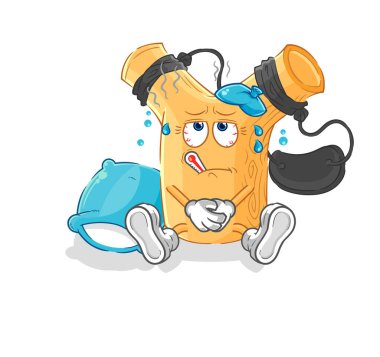 Sapan hastalıklı vektör. karikatür