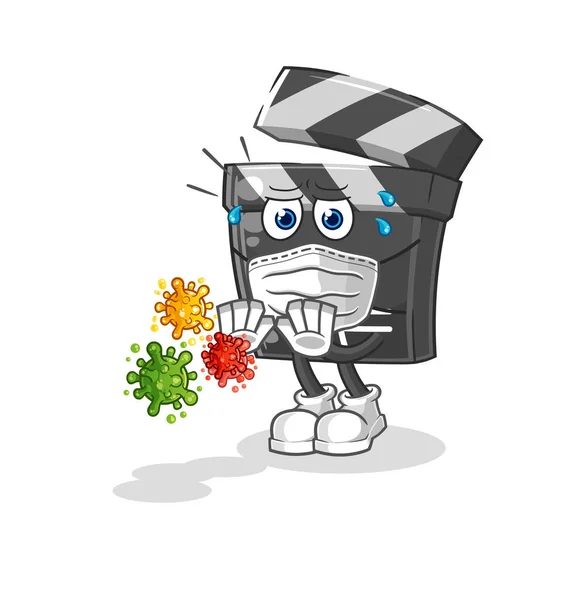 Clapboard Refuse Viruses Cartoon Cartoon Mascot Vecto — Stock Vector