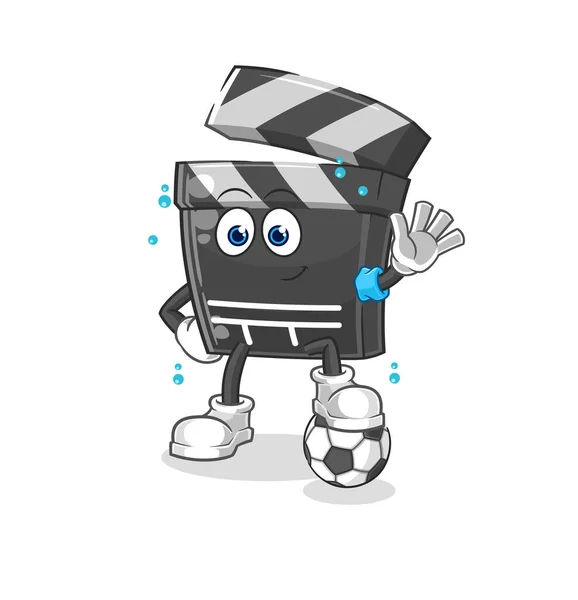 Clapboard Playing Soccer Illustration Character Vecto — 스톡 벡터