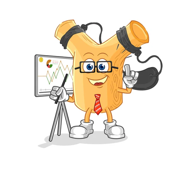 Slingshot Marketing Character Cartoon Mascot Vecto — Stockvector