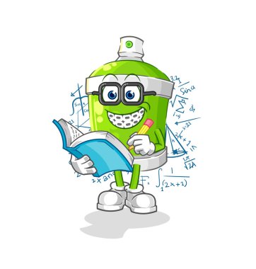 the spray paint geek cartoon. cartoon mascot vecto
