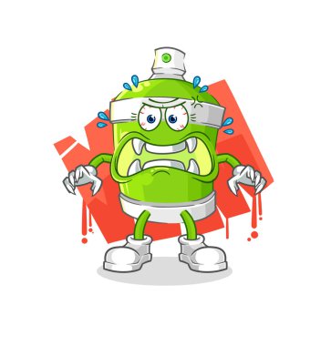 the spray paint monster vector. cartoon characte