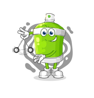 the spray paint hypnotizing cartoon. cartoon mascot vecto