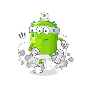 the spray paint running illustration. character vecto