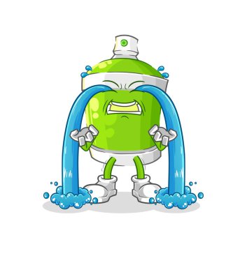 the spray paint crying illustration. character vecto