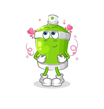 the spray paint shy vector. cartoon characte