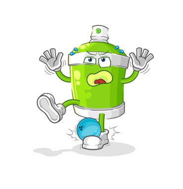 the spray paint hiten by bowling cartoon. cartoon mascot vecto