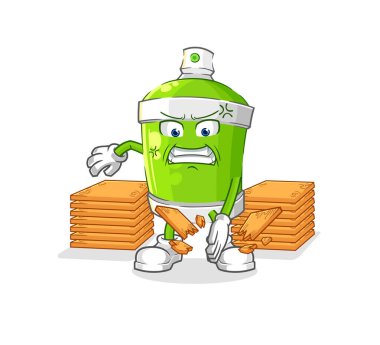 the spray paint karate mascot. cartoon vecto