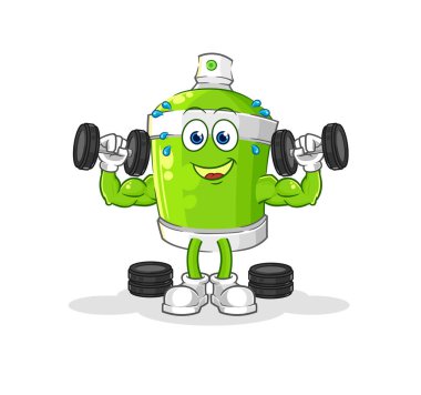 the spray paint weight training illustration. character vecto