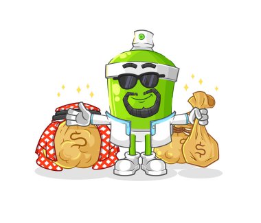 the spray paint rich arabian mascot. cartoon vecto
