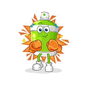the spray paint boxer character. cartoon mascot vecto