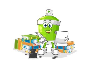 the spray paint writer vector. cartoon characte