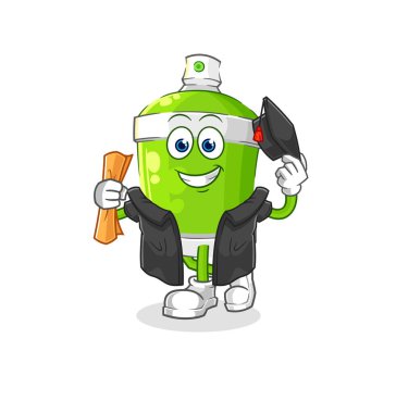the spray paint graduation vector. cartoon characte