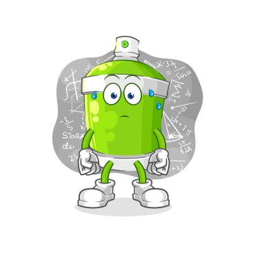 the spray paint thinking hard vector. cartoon characte