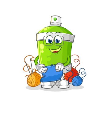 the spray paint tailor mascot. cartoon vecto