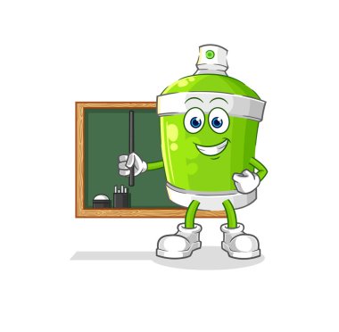 the spray paint teacher vector. cartoon characte