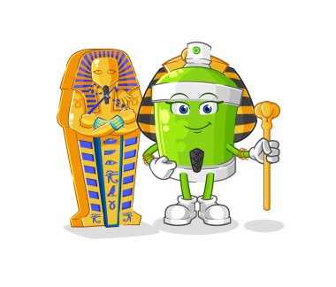 the spray paint ancient egypt cartoon. cartoon mascot vecto
