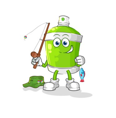 the spray paint fisherman illustration. character vecto