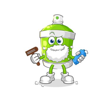 the spray paint shave facial hair vector. cartoon characte