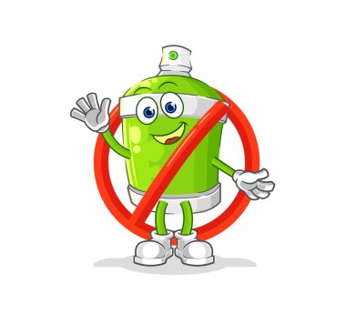 the say no to spray paint mascot. cartoon vecto
