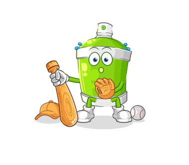 the spray paint baseball Catcher cartoon. cartoon mascot vecto