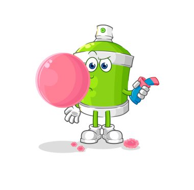 the spray paint chewing gum vector. cartoon characte