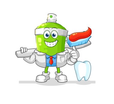 the spray paint dentist illustration. character vecto