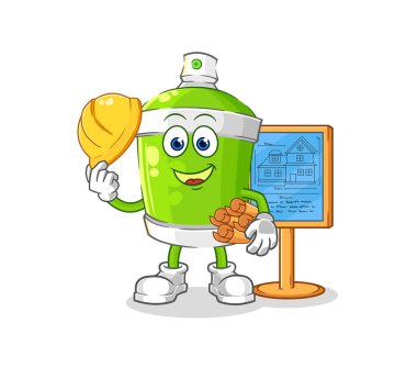 the spray paint Architect illustration. character vecto