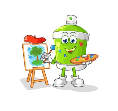 the spray paint artist mascot. cartoon vecto