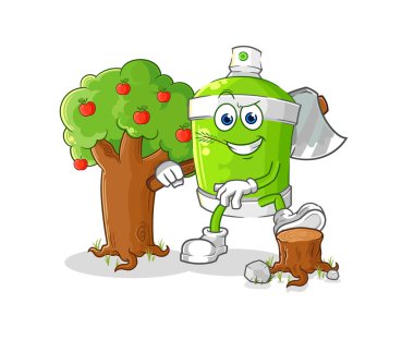 the spray paint Carpenter illustration. character vecto