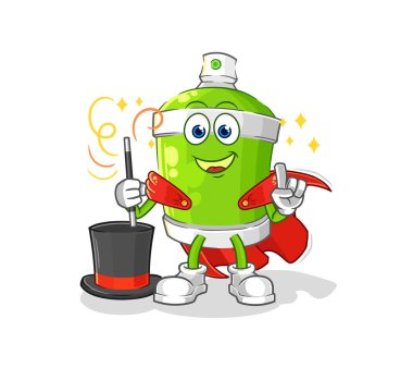 the spray paint magician illustration. character vecto
