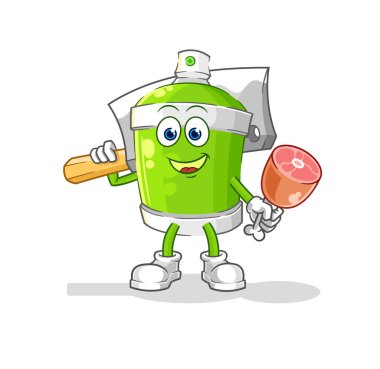 the spray paint Butcher illustration. character vecto