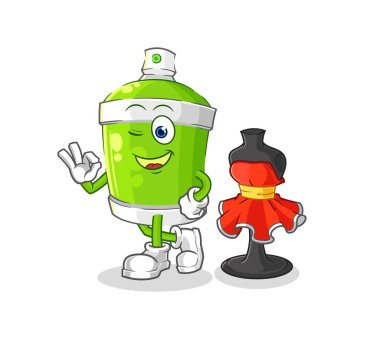 the spray paint fashion designer vector. cartoon characte