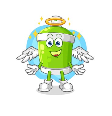 the spray paint angel with wings vector. cartoon characte