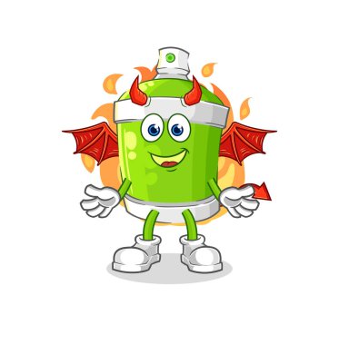 the spray paint demon with wings character. cartoon mascot vecto