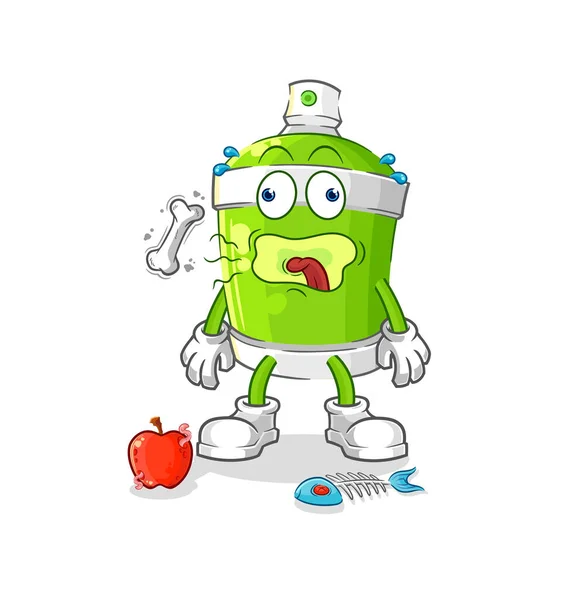 Spray Paint Burp Mascot Cartoon Vecto — Stock vektor
