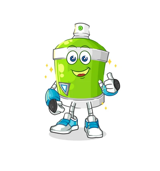 Spray Paint Robot Character Cartoon Mascot Vecto — Stock vektor