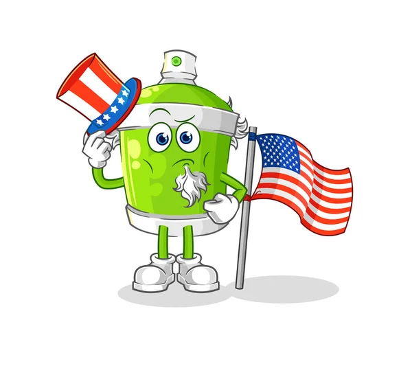 Spray Paint Uncle Sam Character Cartoon Mascot Vecto — Stock Vector