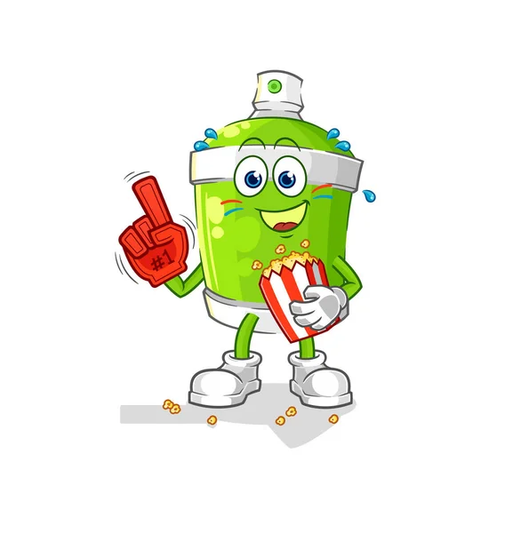 Spray Paint Fan Popcorn Illustration Character Vecto — Vetor de Stock