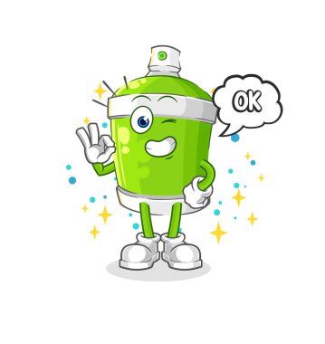 the spray paint agree mascot. cartoon vecto