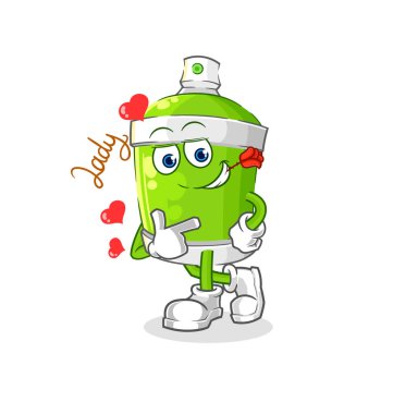 the spray paint flirting illustration. character vecto