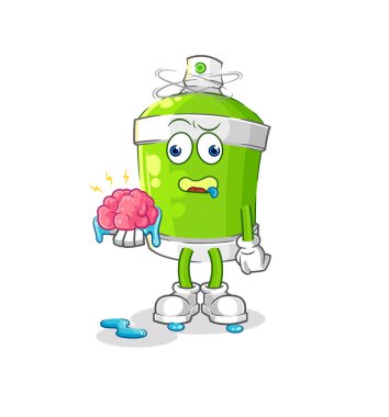the spray paint no brain vector. cartoon characte