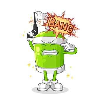 the spray paint warning shot mascot. cartoon vecto