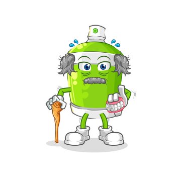 the spray paint white haired old man. character vecto