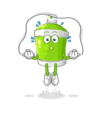 the spray paint jump rope exercise. character vecto