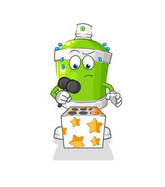 the spray paint play whack a mole mascot. cartoon vecto