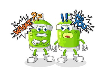 the spray paint arguing each other cartoon vecto