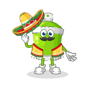 the spray paint Mexican culture and flag. cartoon mascot vecto