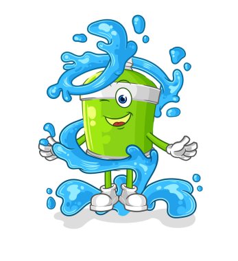 the spray paint fresh with water mascot. cartoon vecto