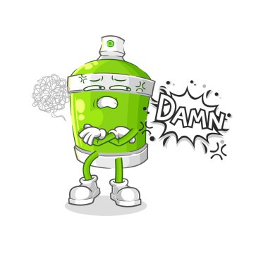 the spray paint very pissed off illustration. character vecto